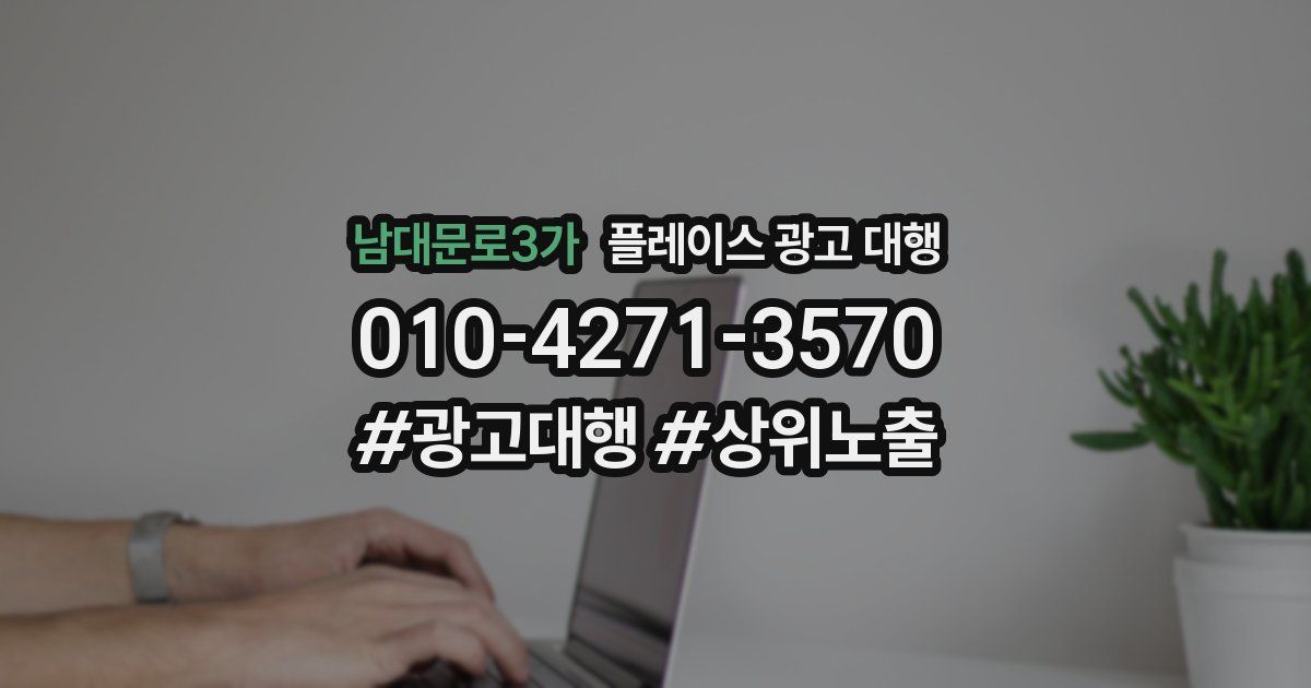 남대문로3가 플레이스 광고 대행