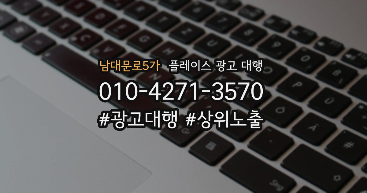 남대문로5가 플레이스 광고 대행