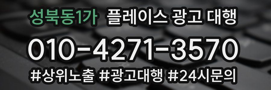 성북동1가 플레이스 광고 대행