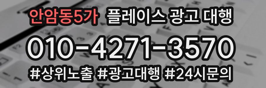 안암동5가 플레이스 광고 대행