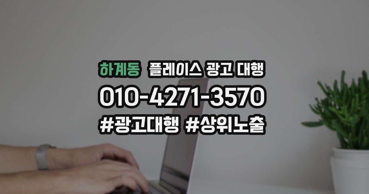 하계동 플레이스 광고 대행