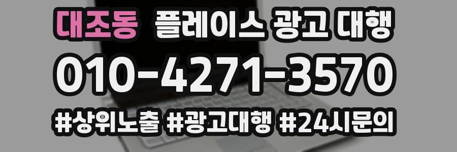대조동 플레이스 광고 대행