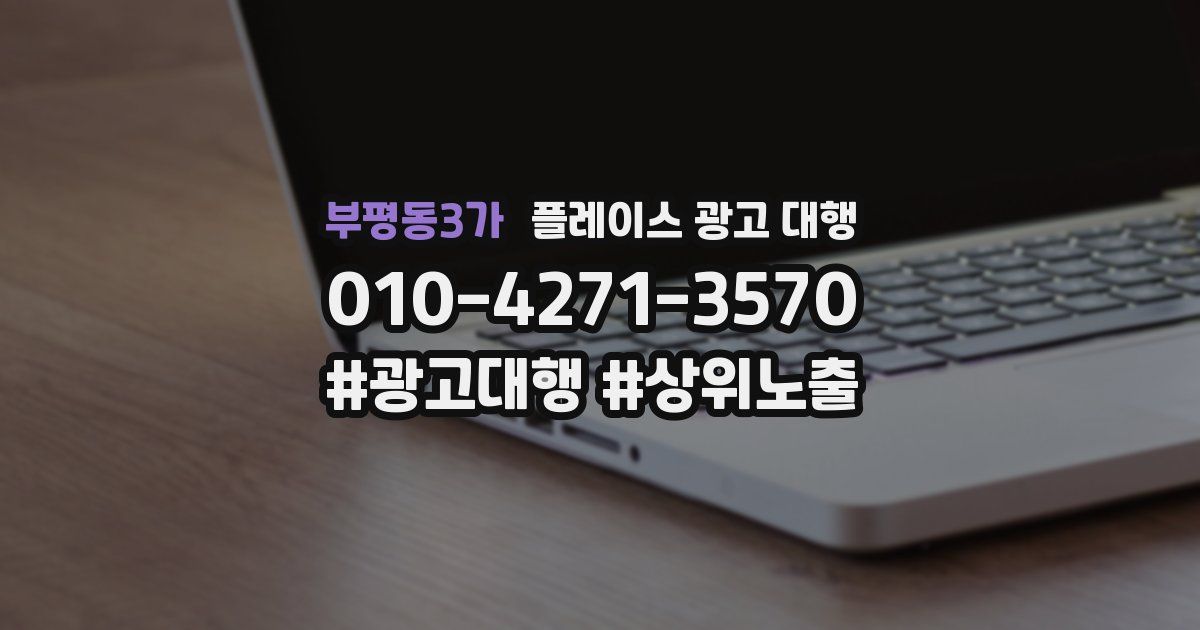 부평동3가 플레이스 광고 대행