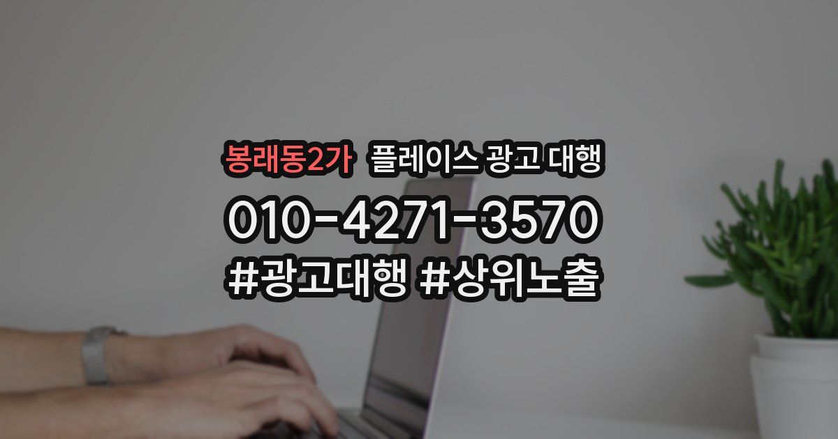 봉래동2가 플레이스 광고 대행