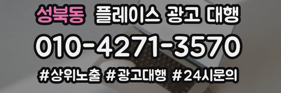 성북동 플레이스 광고 대행