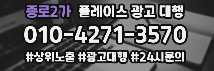 종로2가 플레이스 광고 대행