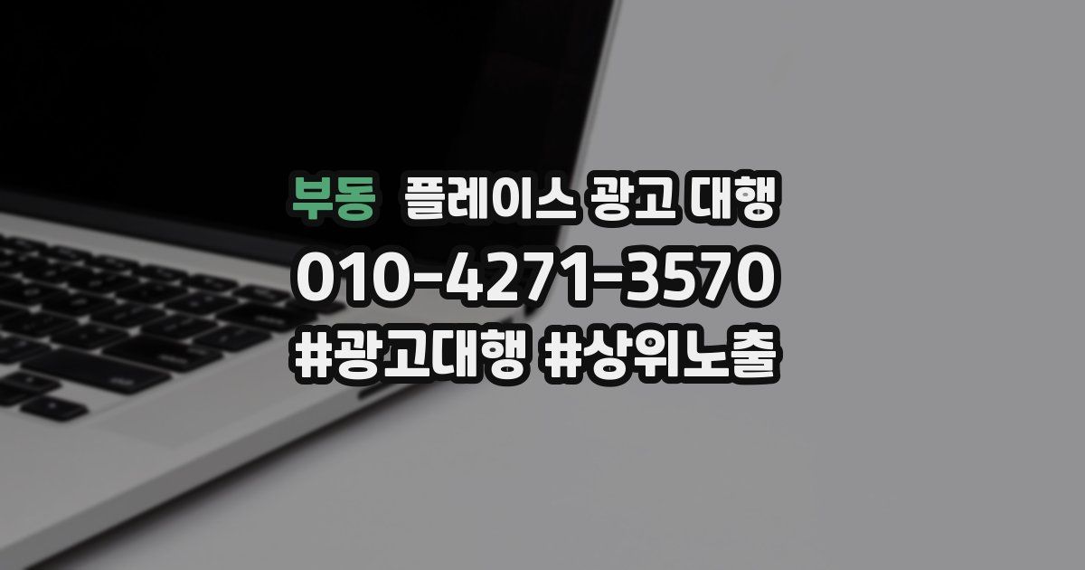 부동 플레이스 광고 대행