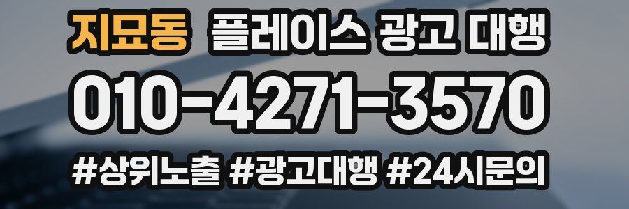 지묘동 플레이스 광고 대행
