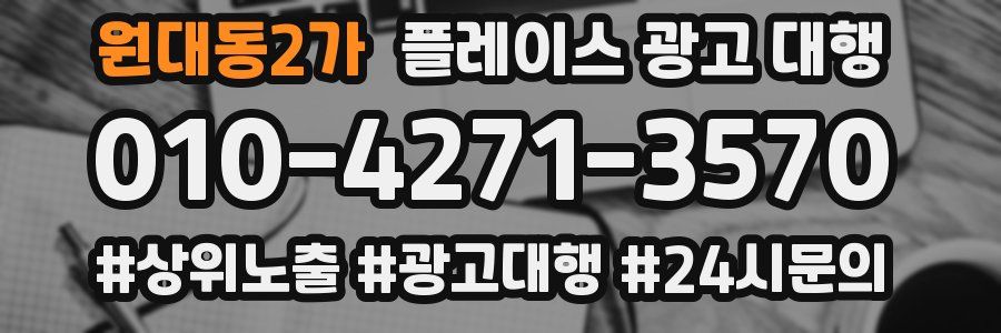 원대동2가 플레이스 광고 대행