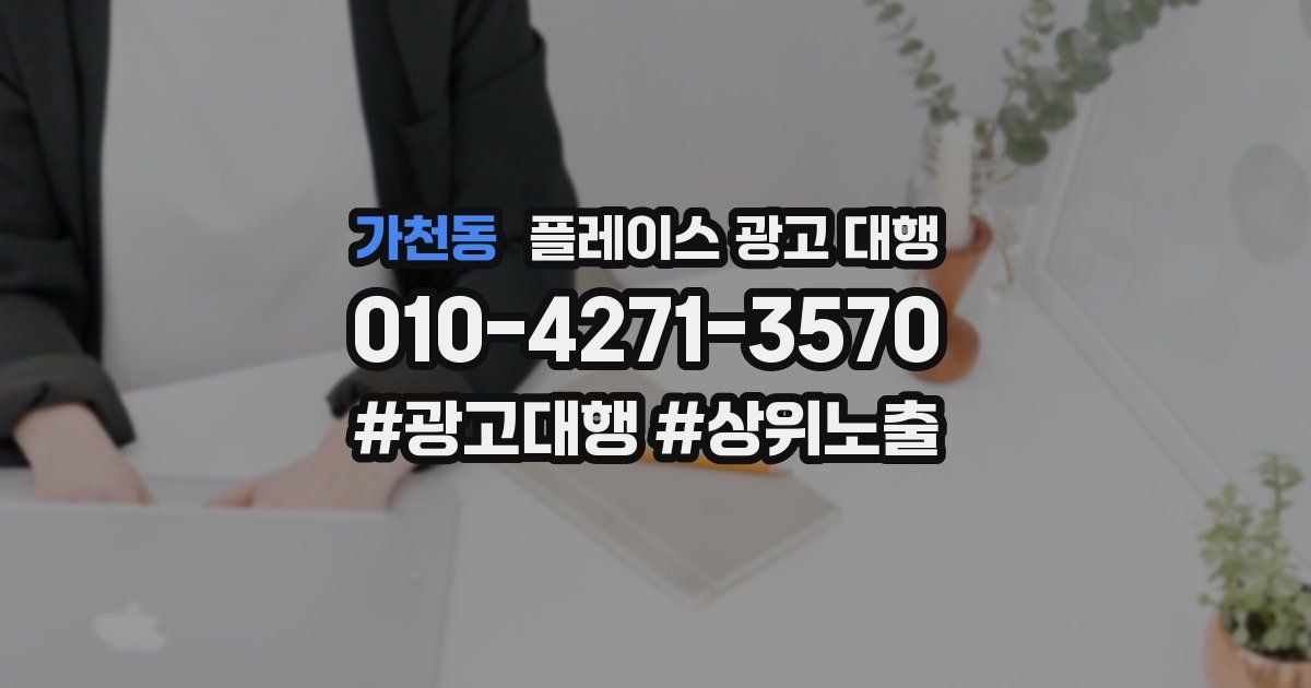가천동 플레이스 광고 대행