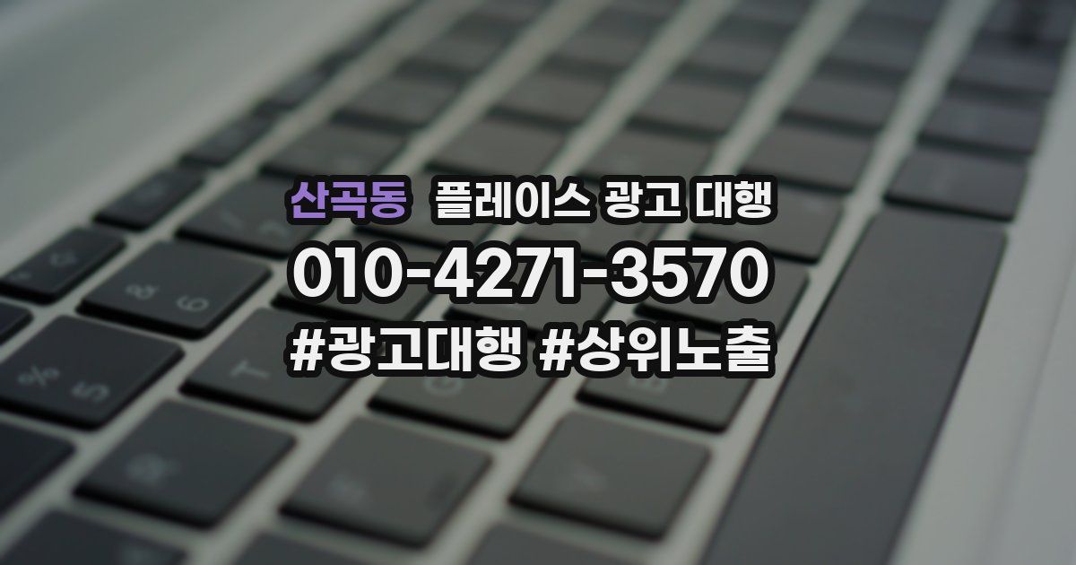 산곡동 플레이스 광고 대행