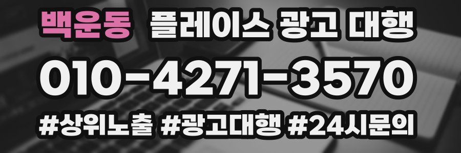 백운동 플레이스 광고 대행