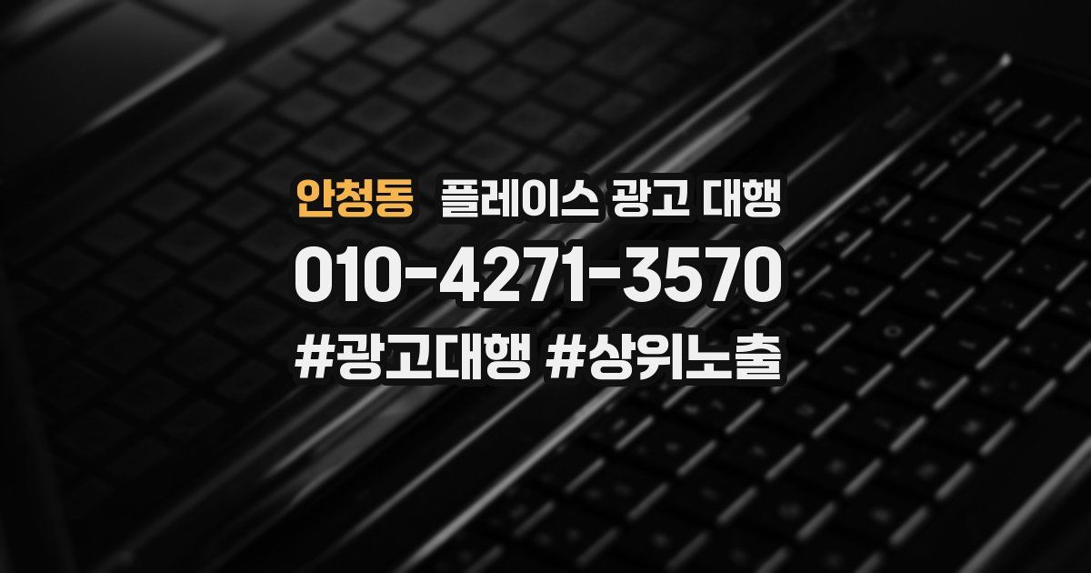 안청동 플레이스 광고 대행