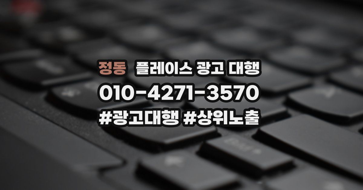정동 플레이스 광고 대행