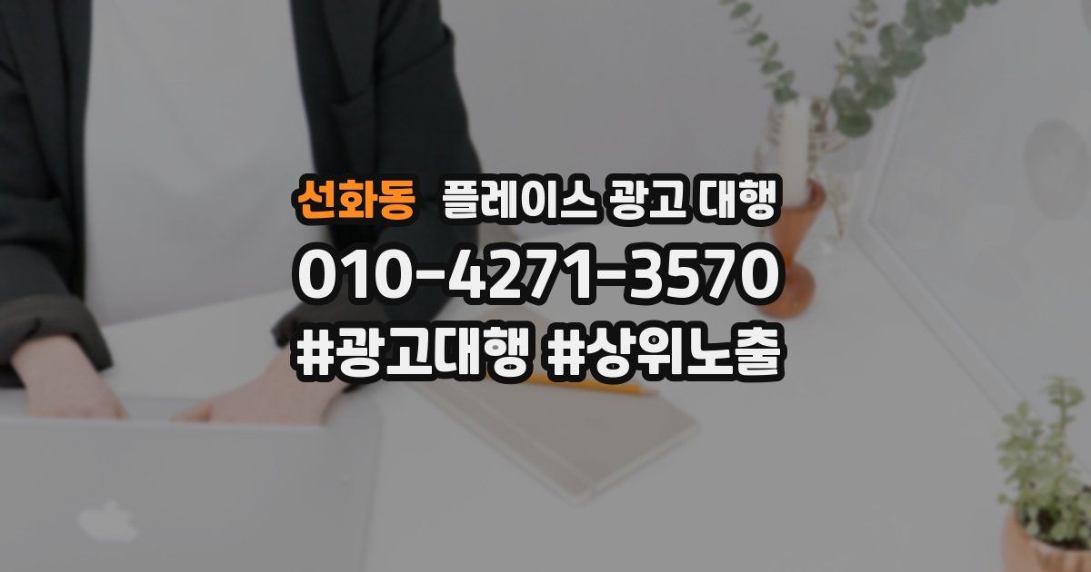 선화동 플레이스 광고 대행