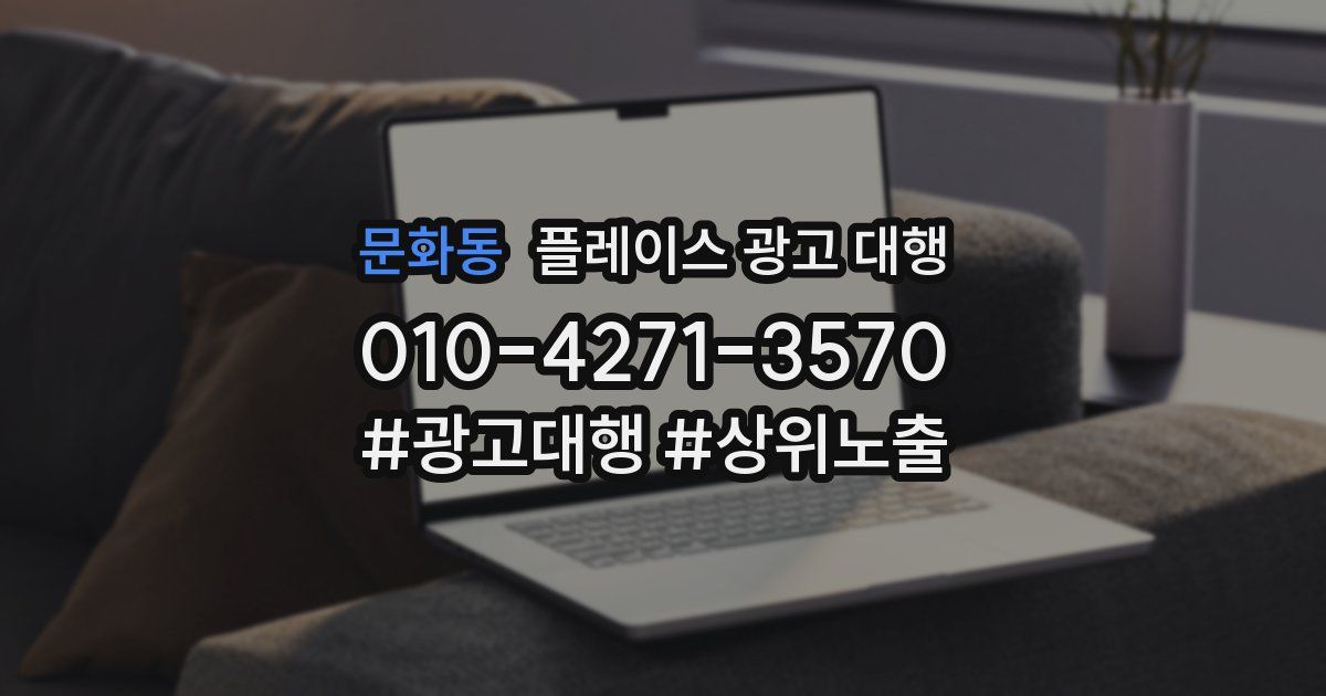 문화동 플레이스 광고 대행