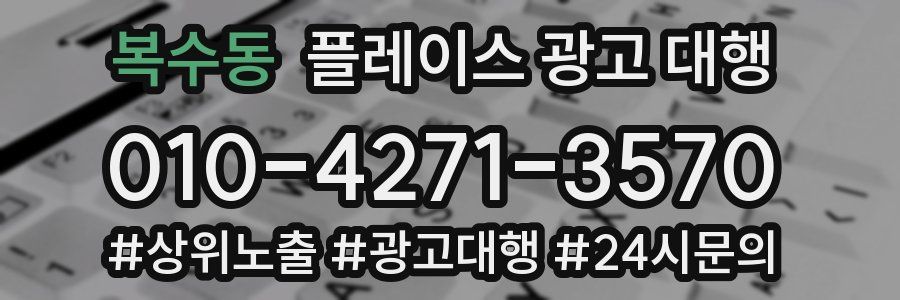 복수동 플레이스 광고 대행