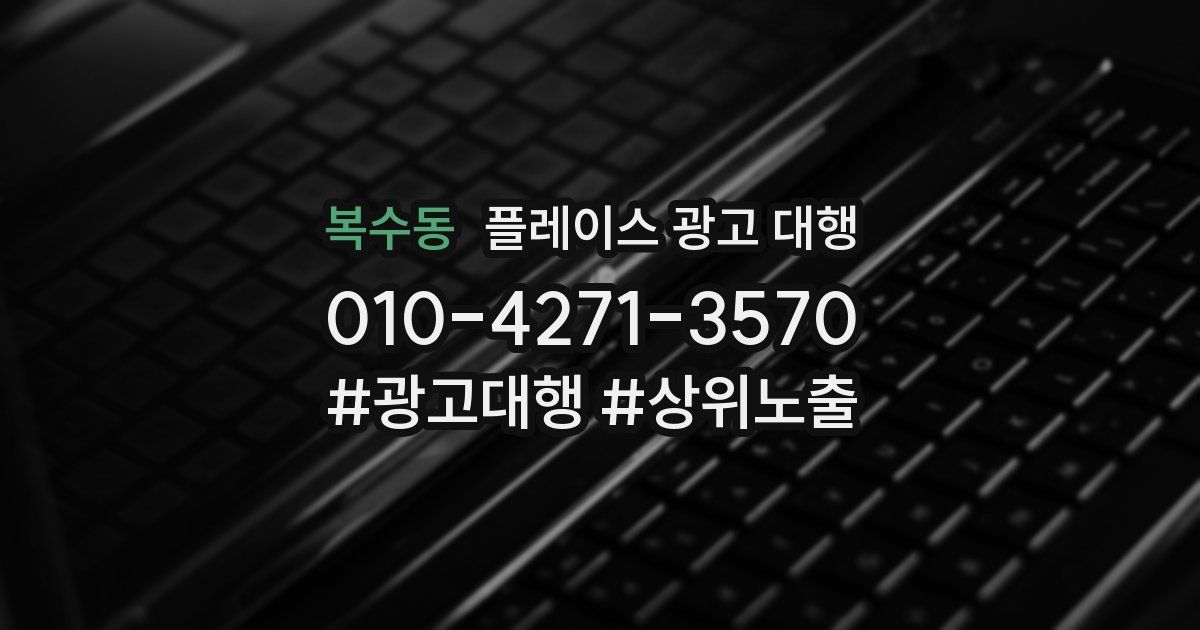 복수동 플레이스 광고 대행