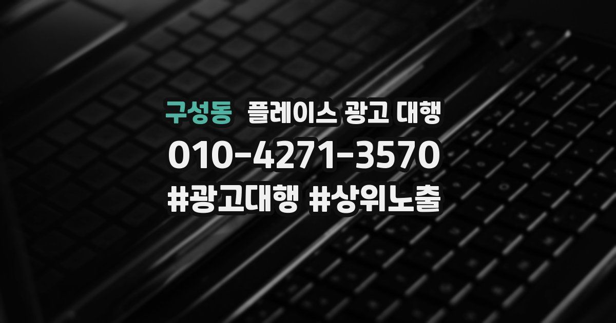 구성동 플레이스 광고 대행