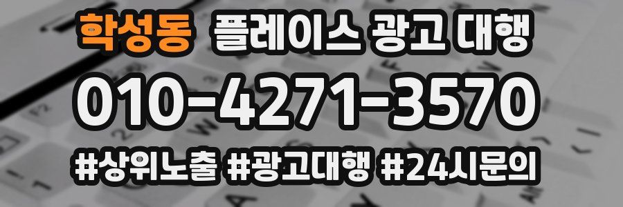 학성동 플레이스 광고 대행