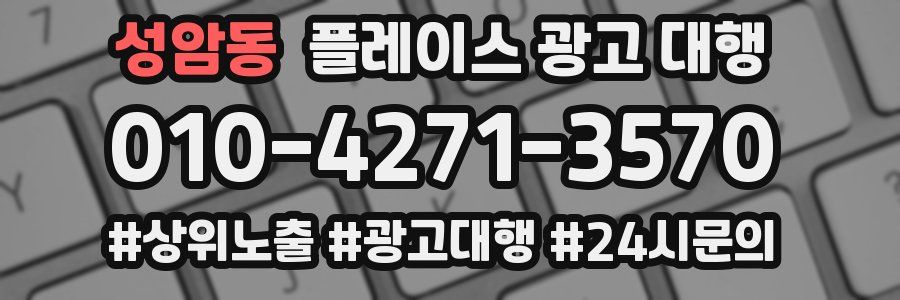 성암동 플레이스 광고 대행