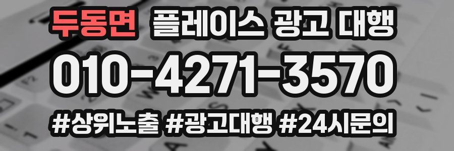 두동면 플레이스 광고 대행