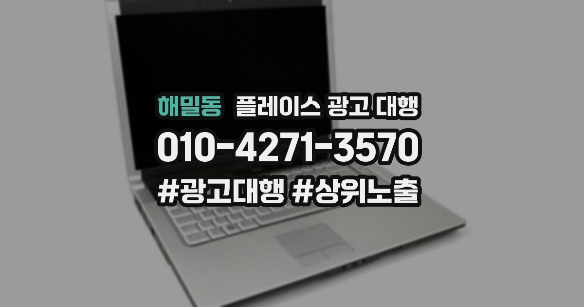 해밀동 플레이스 광고 대행