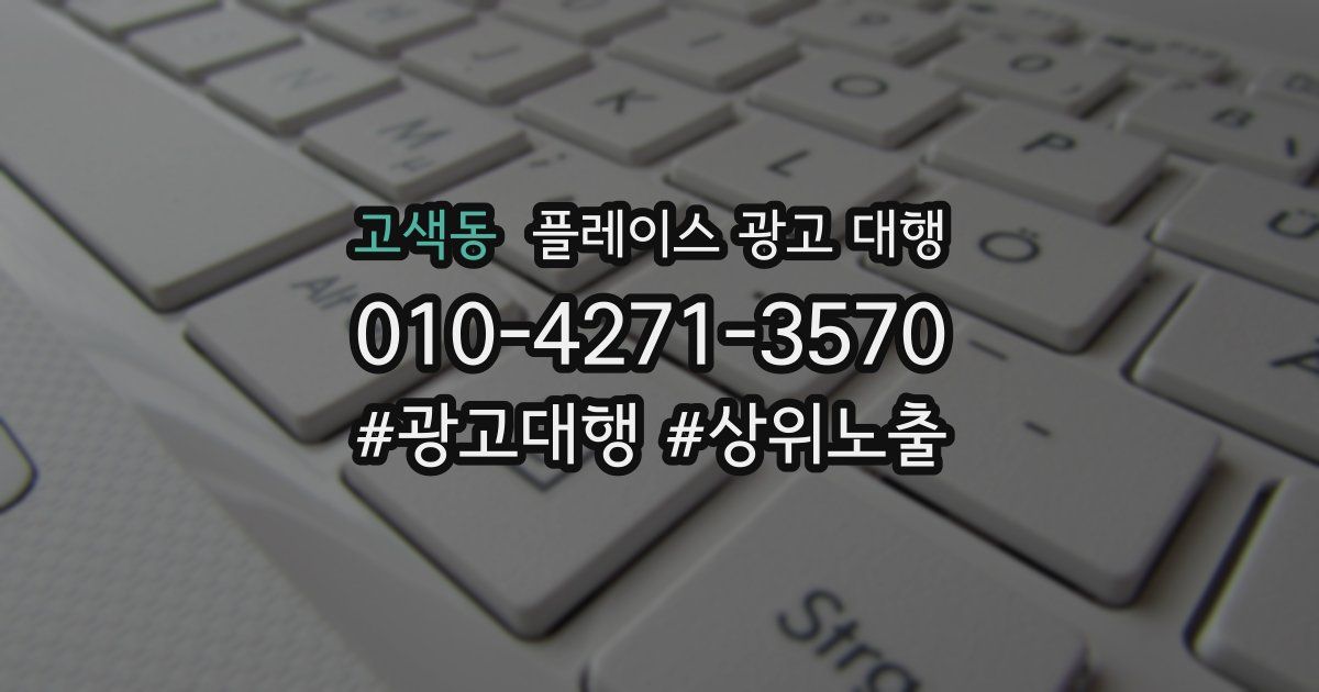 고색동 플레이스 광고 대행