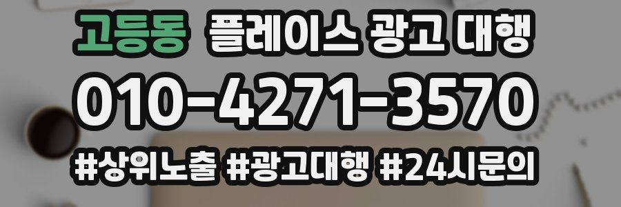 고등동 플레이스 광고 대행