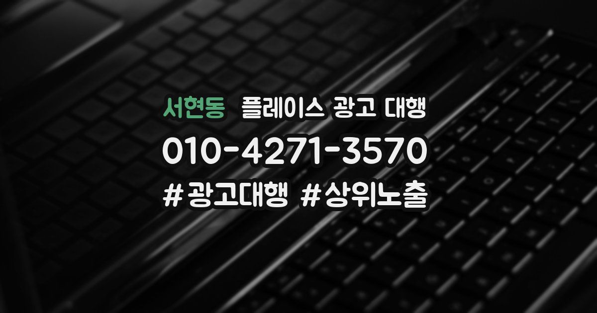 서현동 플레이스 광고 대행
