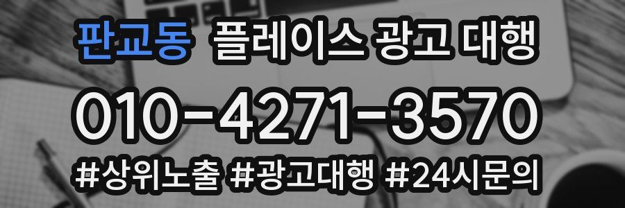 판교동 플레이스 광고 대행