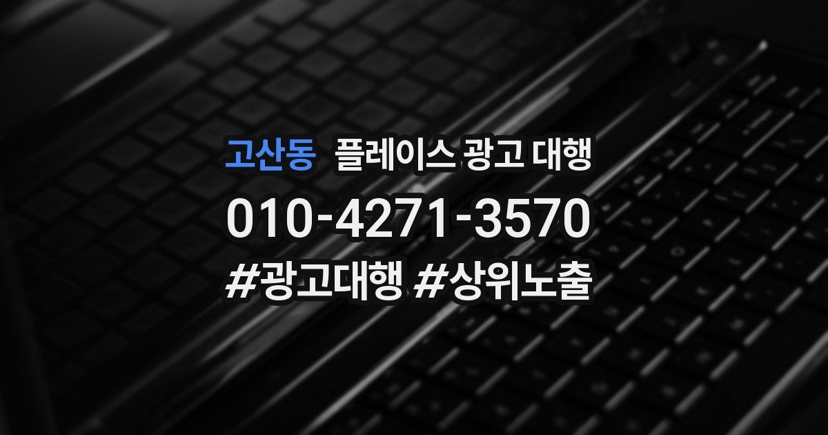 고산동 플레이스 광고 대행