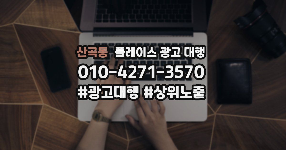 산곡동 플레이스 광고 대행