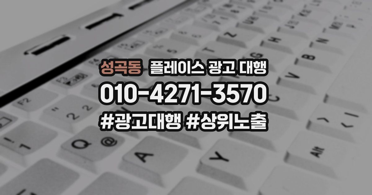 성곡동 플레이스 광고 대행