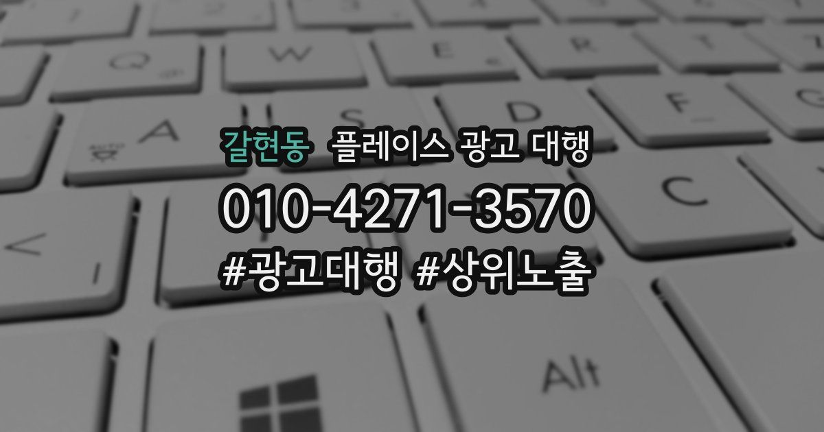 갈현동 플레이스 광고 대행