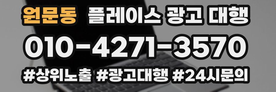 원문동 플레이스 광고 대행