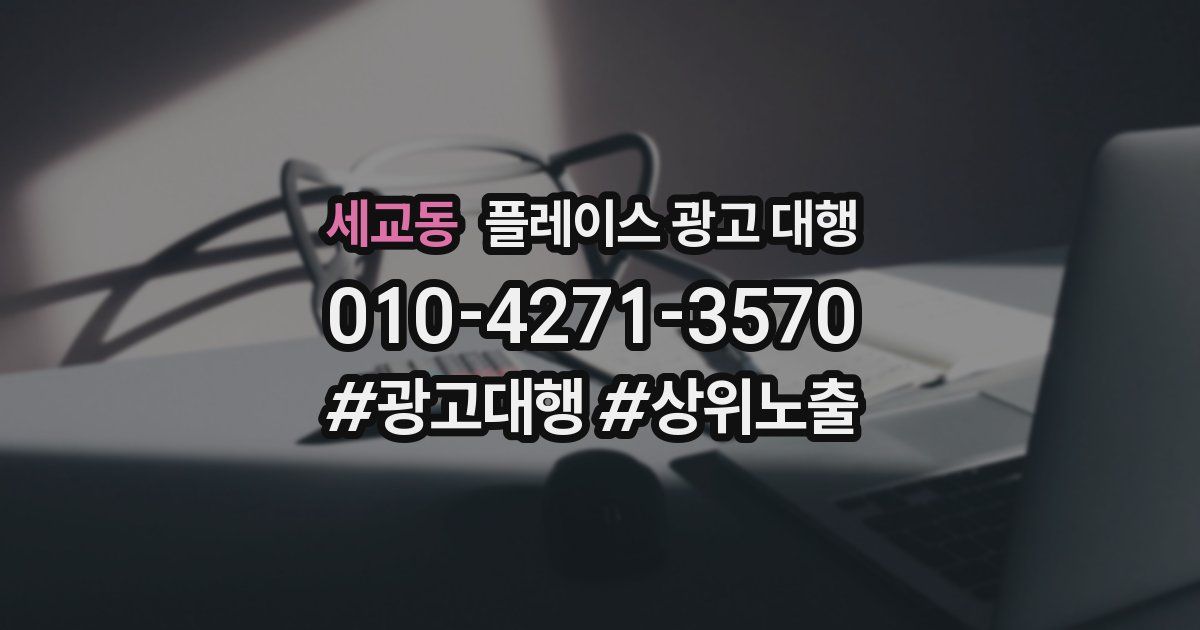 세교동 플레이스 광고 대행