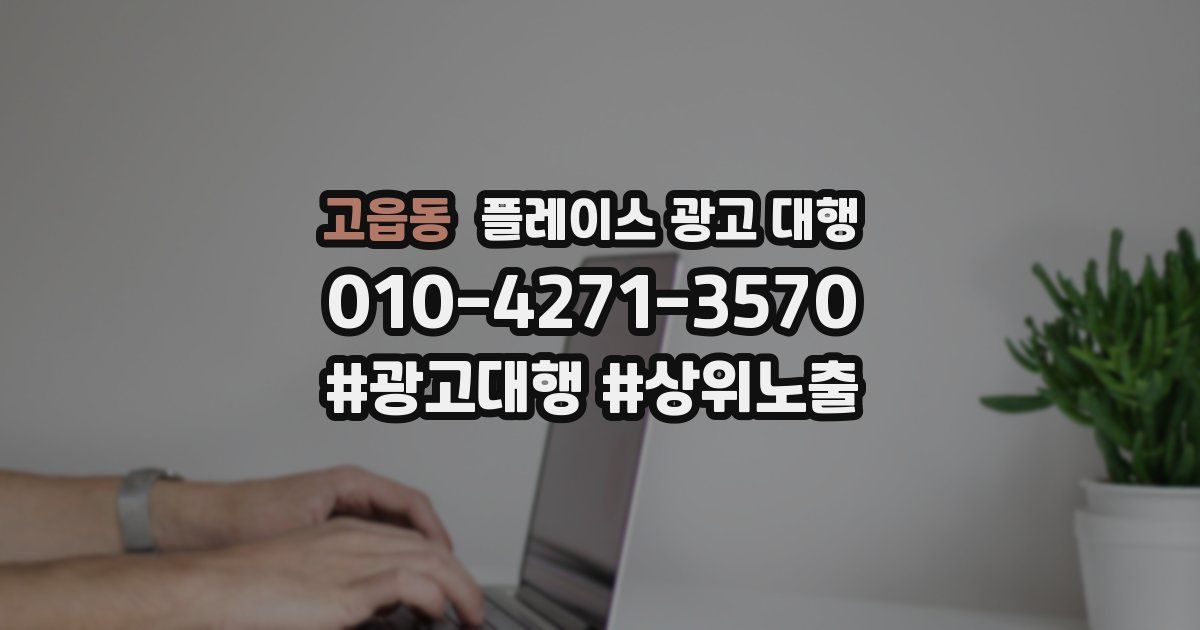 고읍동 플레이스 광고 대행