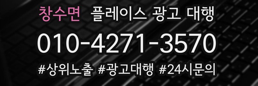 창수면 플레이스 광고 대행