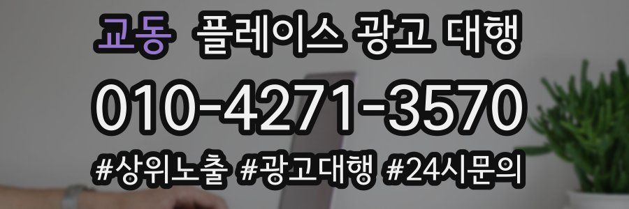 교동 플레이스 광고 대행