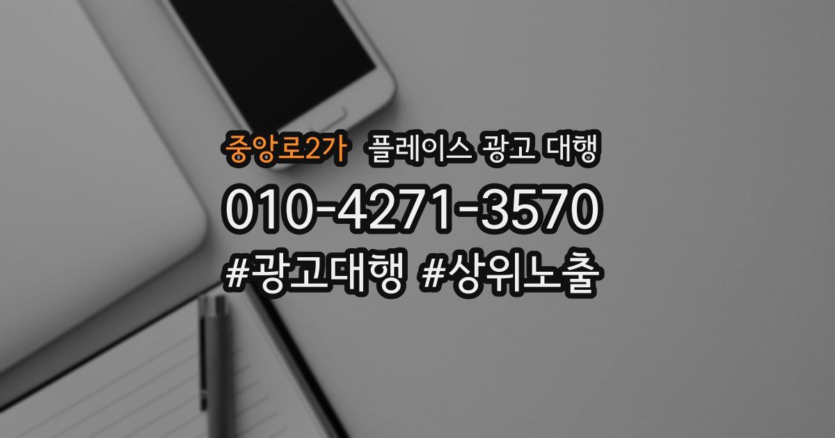 중앙로2가 플레이스 광고 대행
