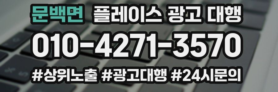문백면 플레이스 광고 대행