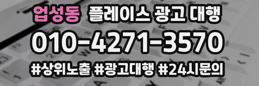 업성동 플레이스 광고 대행