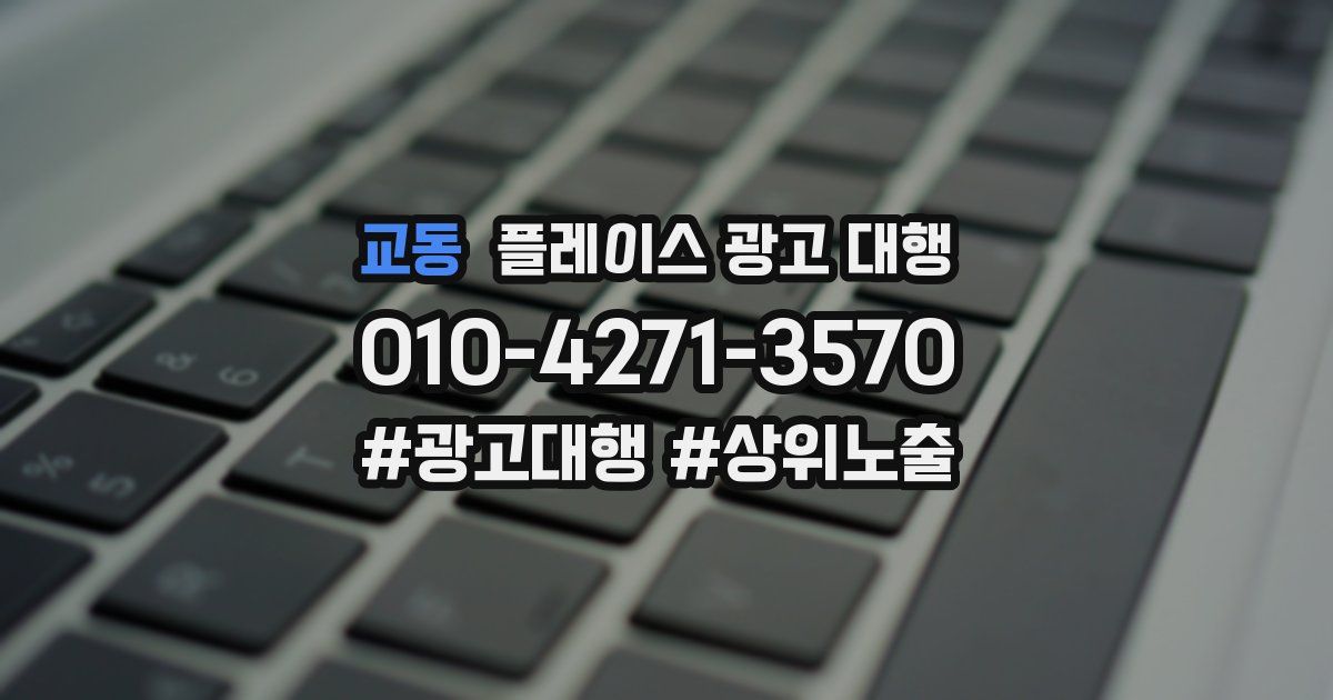 교동 플레이스 광고 대행