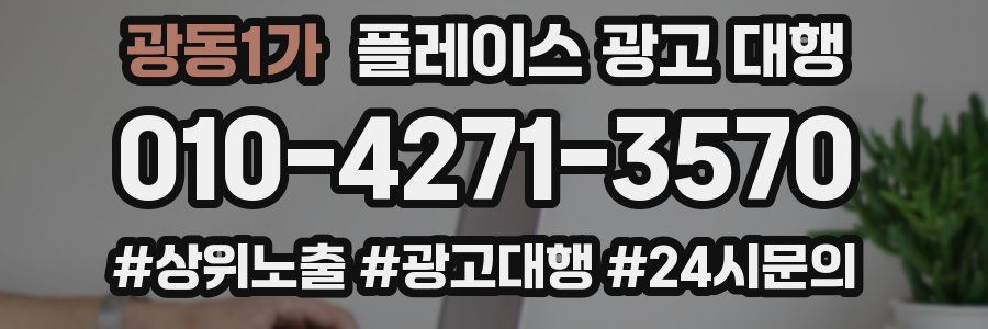 광동1가 플레이스 광고 대행
