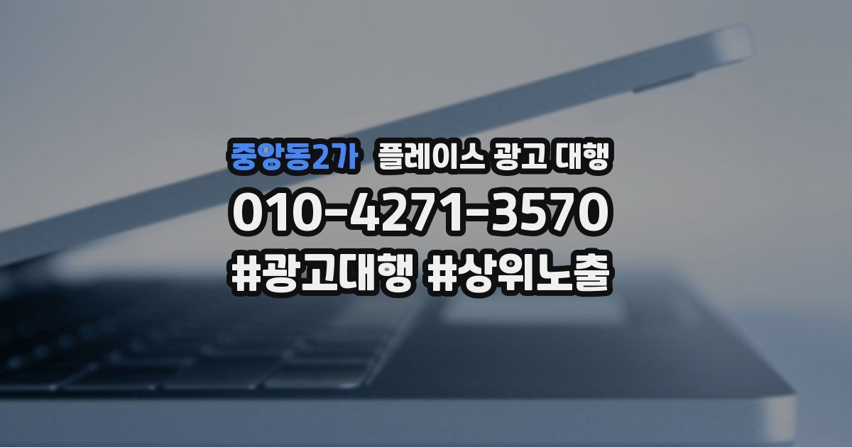 중앙동2가 플레이스 광고 대행