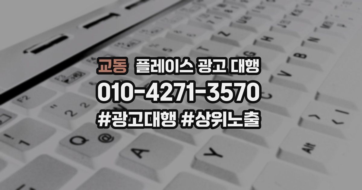 교동 플레이스 광고 대행
