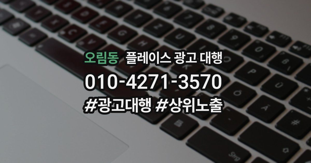 오림동 플레이스 광고 대행