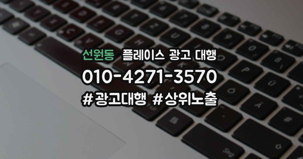 선원동 플레이스 광고 대행