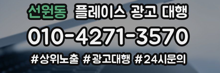 선원동 플레이스 광고 대행